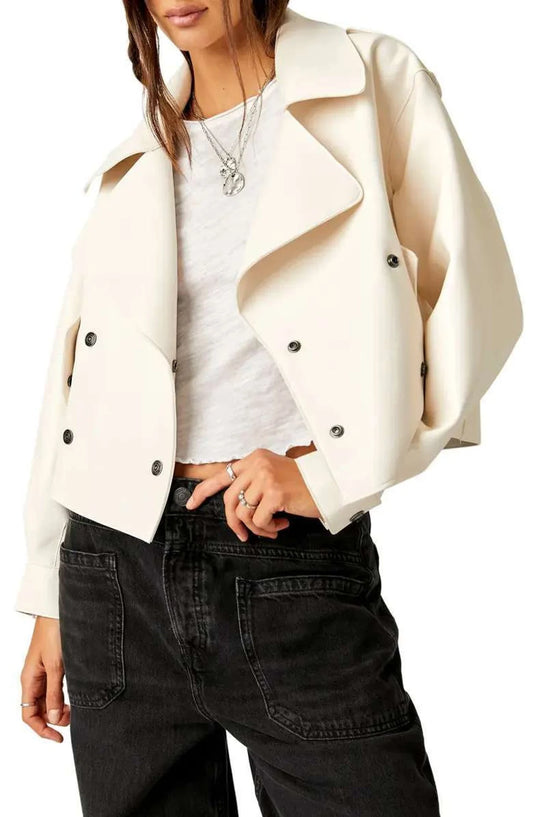 Women’s Ivory Leather Jacket