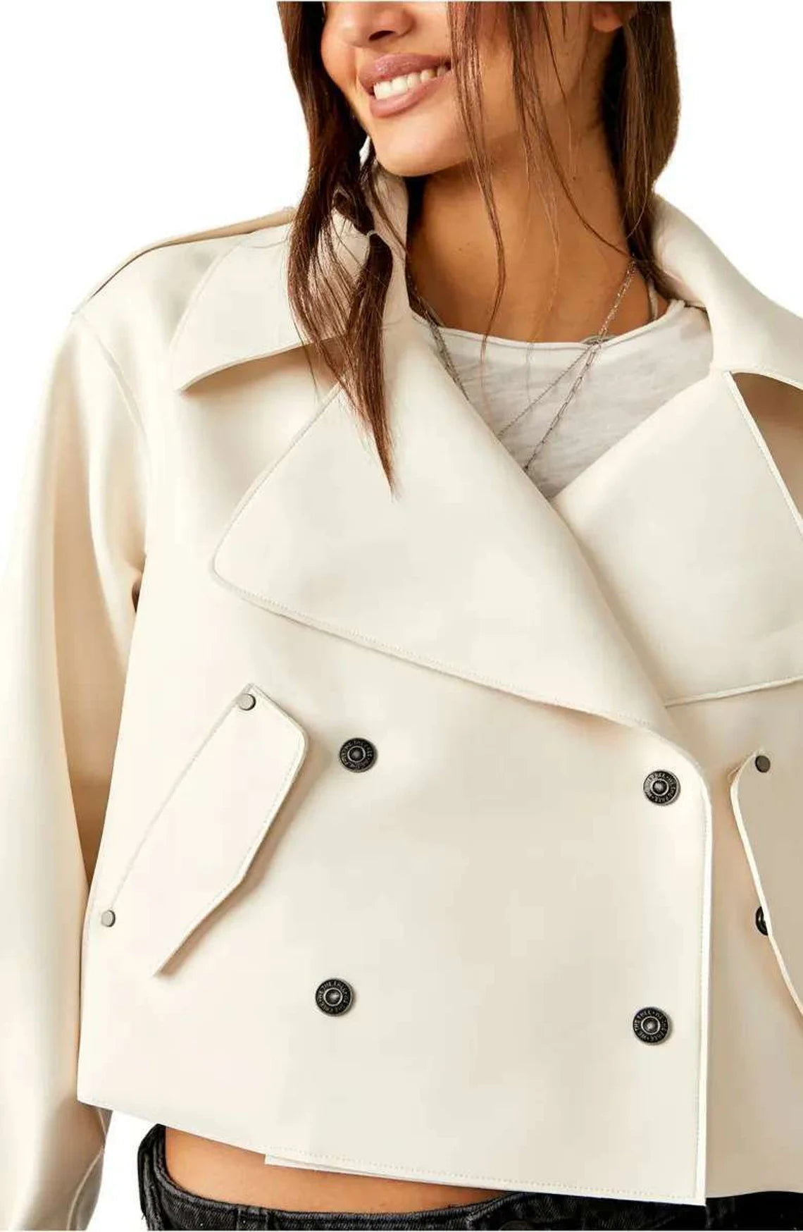 Women’s Ivory Leather Jacket